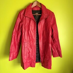 Danier Red Leather Women’s Coat - Small